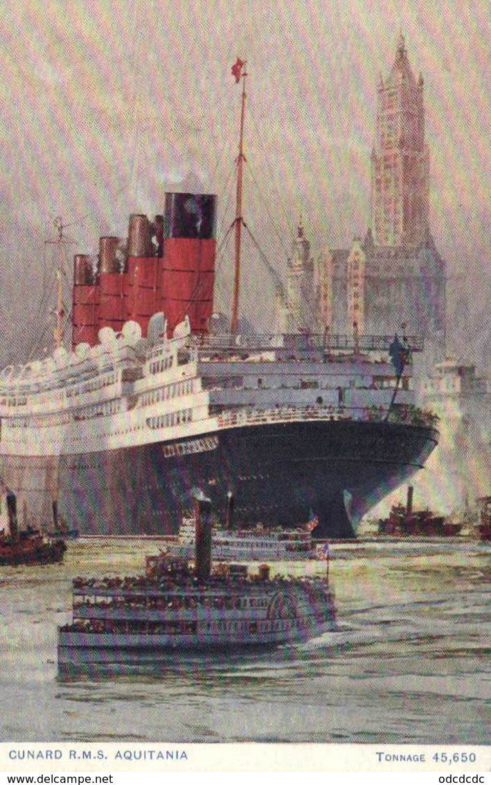 CUNARD  R.M.S. AQUITANIA RV - Paquebots