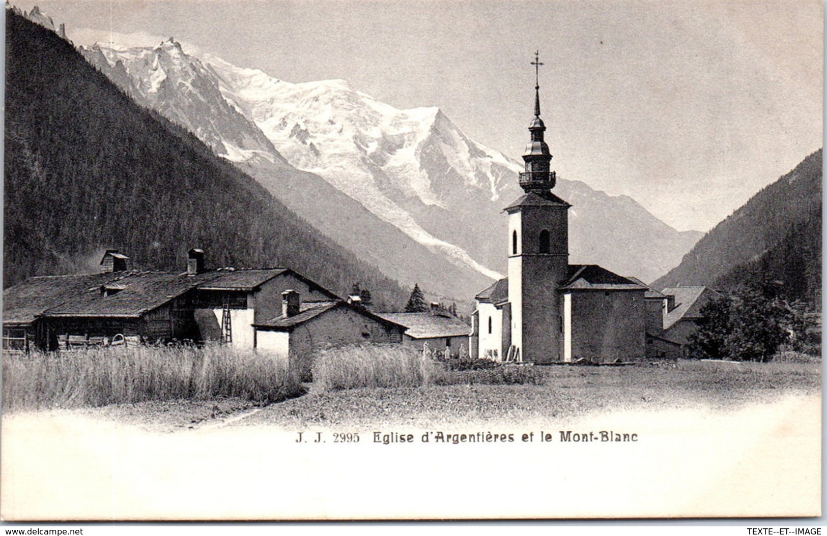 74 ARGENTIERES - L'église Et Le Mont Blanc - Autres & Non Classés