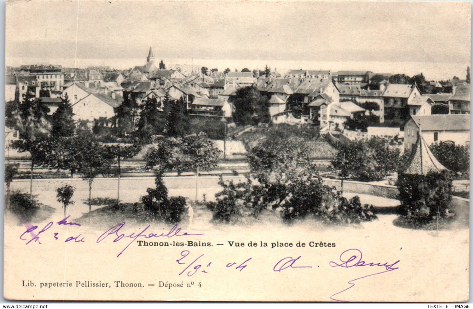 74 THONON LES BAINS - Vue De La Place De Crêtes - Thonon-les-Bains