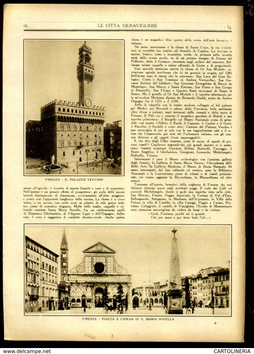 Le Città Meravigliose Firenze - Vor 1900