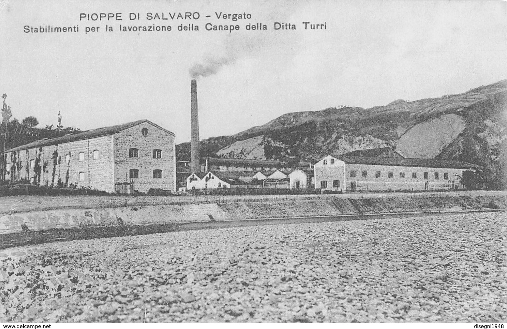 07821 "PIOPPE DI SALVARO VERGATO (BO) - STABIL. PER LA LAVORAZ. DELLA CANAPA DELLA DITTA TURRI" CART. ORIG. NON SPED. - Other & Unclassified