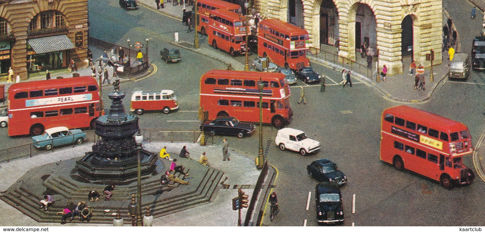 London: HILLMAN HUSKY VAN, MINX, MG 1300, VW T1 SAMBA BUS, PORSCHE 356, MERCEDES W110, DOUBLE DECK BUS - Regent Street - Toerisme