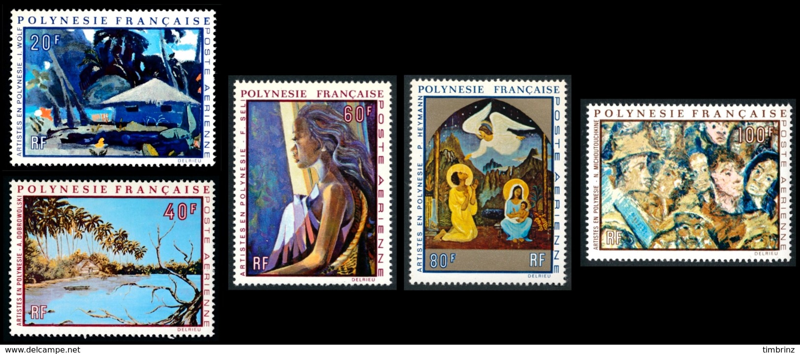 POLYNESIE 1971 - Yv. PA 55 56 57 58 Et 59 ** SUP  Cote= 105,00 EUR - Tableaux D'Artistes Polyn. (5 Val.)  ..Réf.POL23602 - Ungebraucht