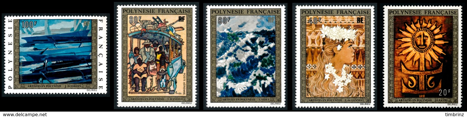 POLYNESIE 1973 - Yv. PA 77 78 79 80 Et 81 ** SUP  Cote= 110,00 EUR - Tableaux D'Artistes Polyn. (5 Val.)  ..Réf.POL23631 - Neufs