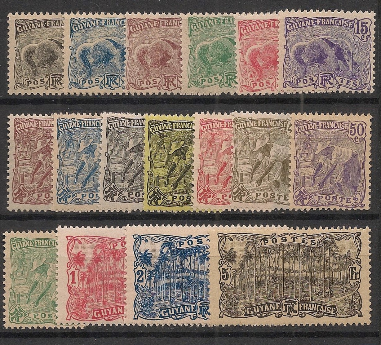 Guyane - 1904-07 - N°Yv. 49 à 65 - Série Complète - Neuf Luxe ** / MNH / Postfrisch - Unused Stamps