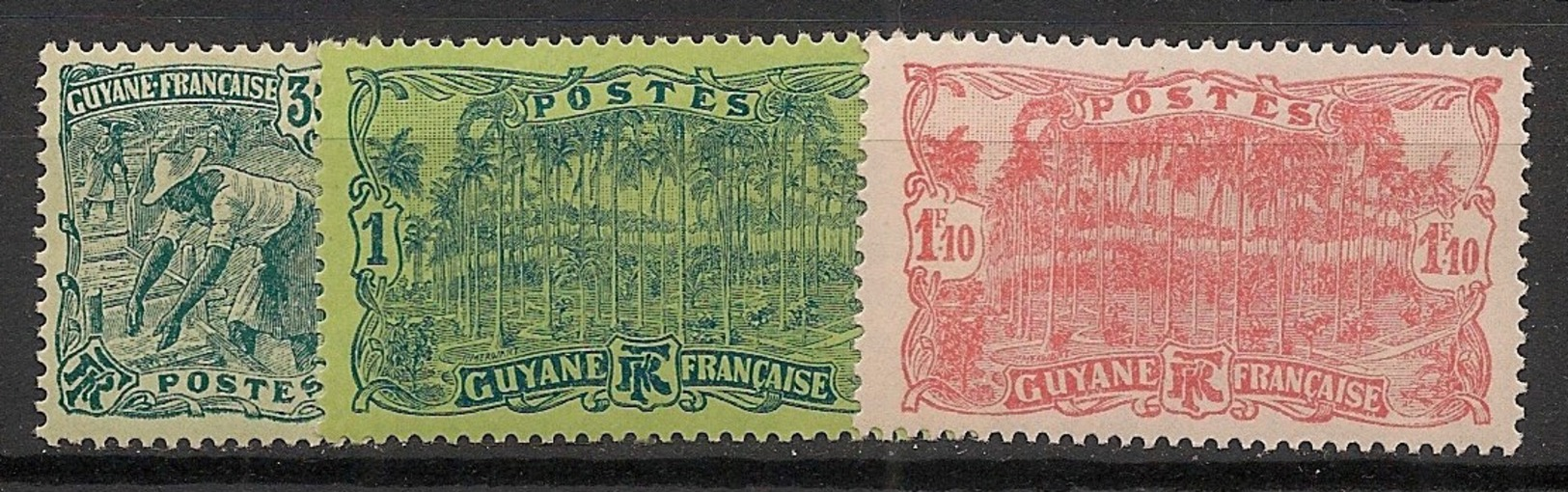 Guyane - 1928 - N°Yv. 106 à 108 - Série Complète - Neuf Luxe ** / MNH / Postfrisch - Nuevos