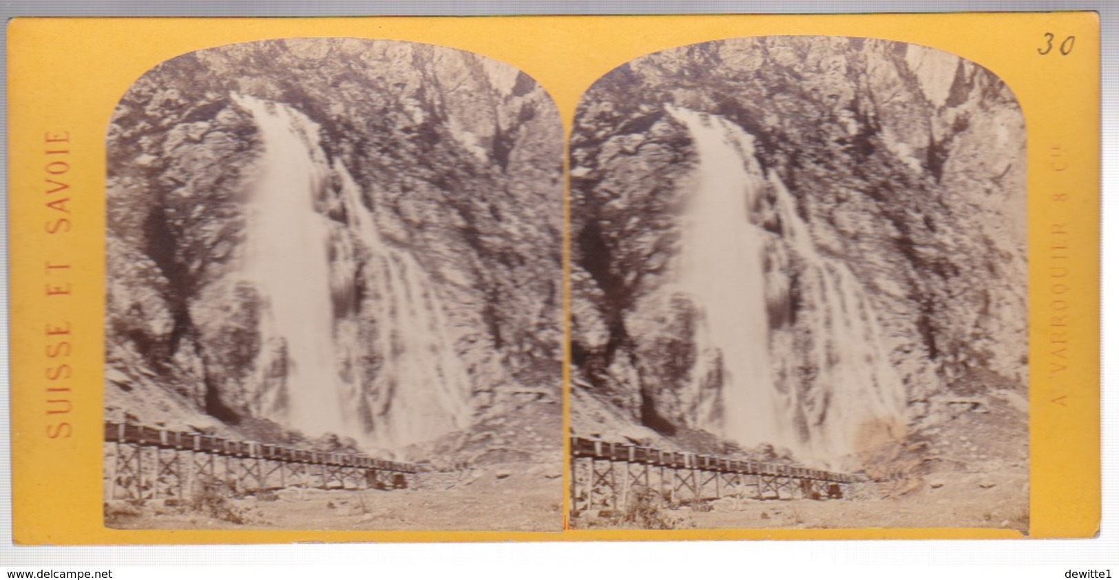 Stereoscopische Kaart : SUISSE - MARTIGNY - CASCADE De PISSEVACHE - Cartes Stéréoscopiques