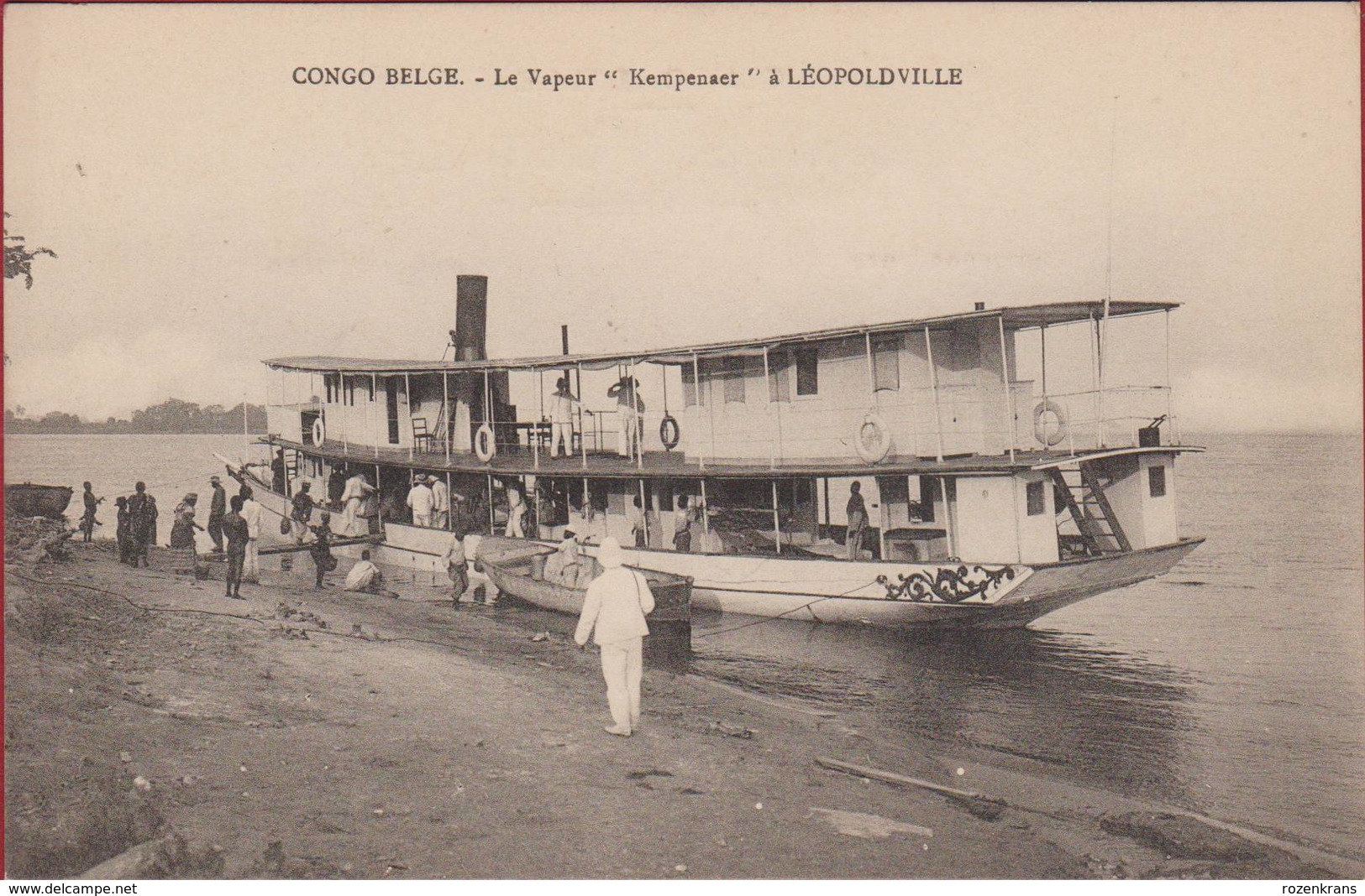 Belgisch Congo Belge Stoomboot Bateau A Vapeur Le Kempenaer Leopoldville River Boot Vessel Afrique Africa Steamer Ship - Congo Belge