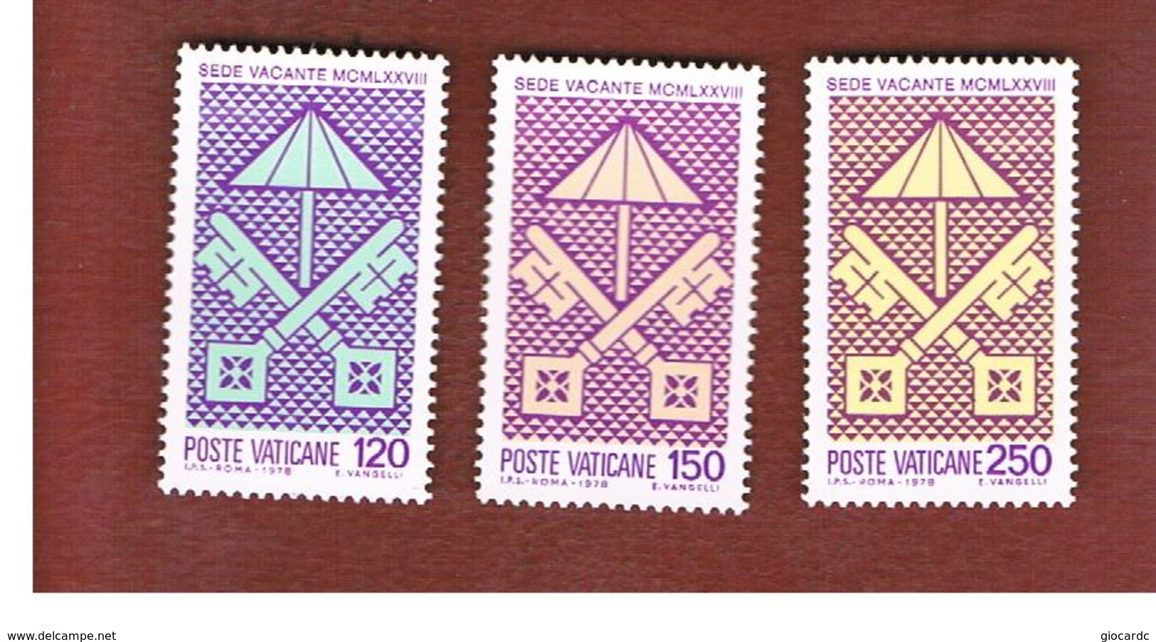 VATICANO (VATICAN) - UNIF. 638.640 - 1978 SEDE VACANTE : SERIE COMPLETA DI 3  -  MINT** - Nuovi