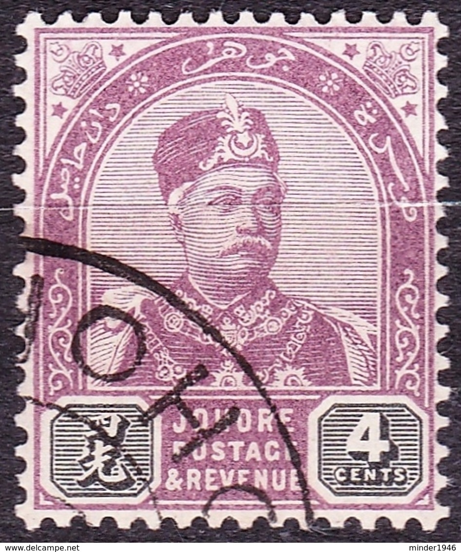 MALAYA JOHORE 1891 4 Cents Dull Purple & Black SG24 FU - Johore