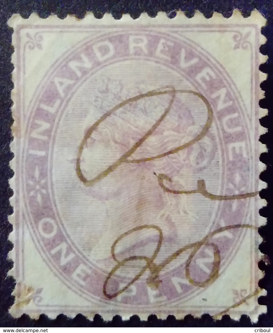 Grande Bretagne Great Britain 1871 Victoria Fiscal Filigrane Ancre Watermark Anchor Yvert 5 O Used - Revenue Stamps