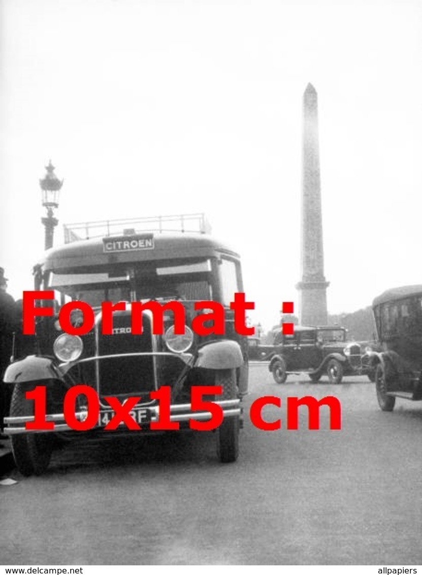 Reproduction D'une Photographie Ancienne D'un Bus Citroen Place De La Concorde à Paris En 1937 - Autres & Non Classés