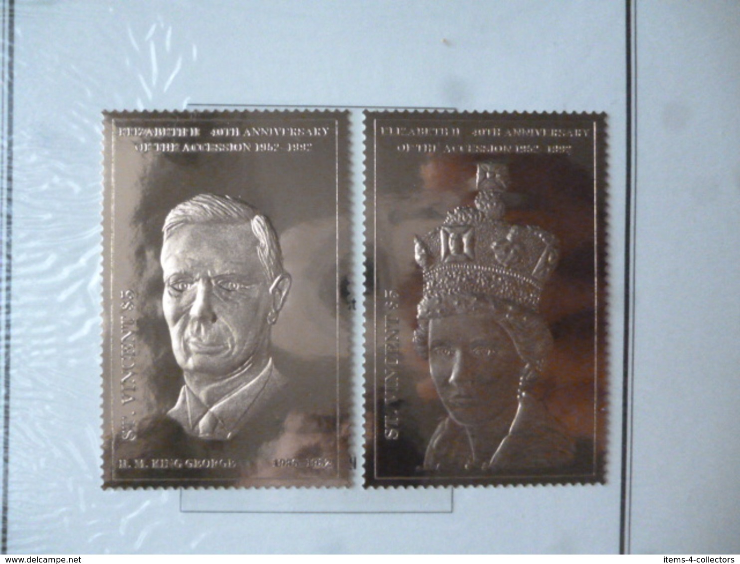 ST VINCENT SG 40TH ANNIVERSARY OF ACCESSION GOLD STAMPS 23 CARAT FOIL - St.Vincent (1979-...)