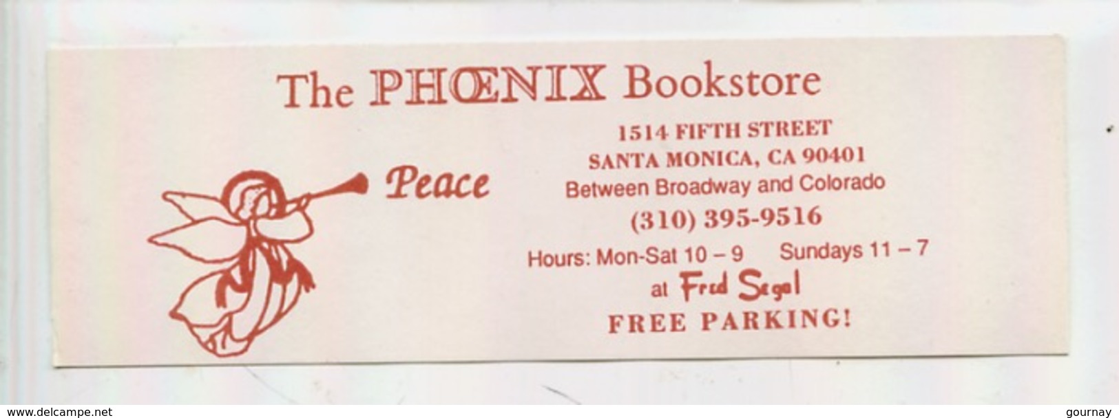 The Phoenix Bookstore - Santa Monica CA, Between Brodway & Colorado PEACE (17X5,5 Marque-pages) - Marque-Pages