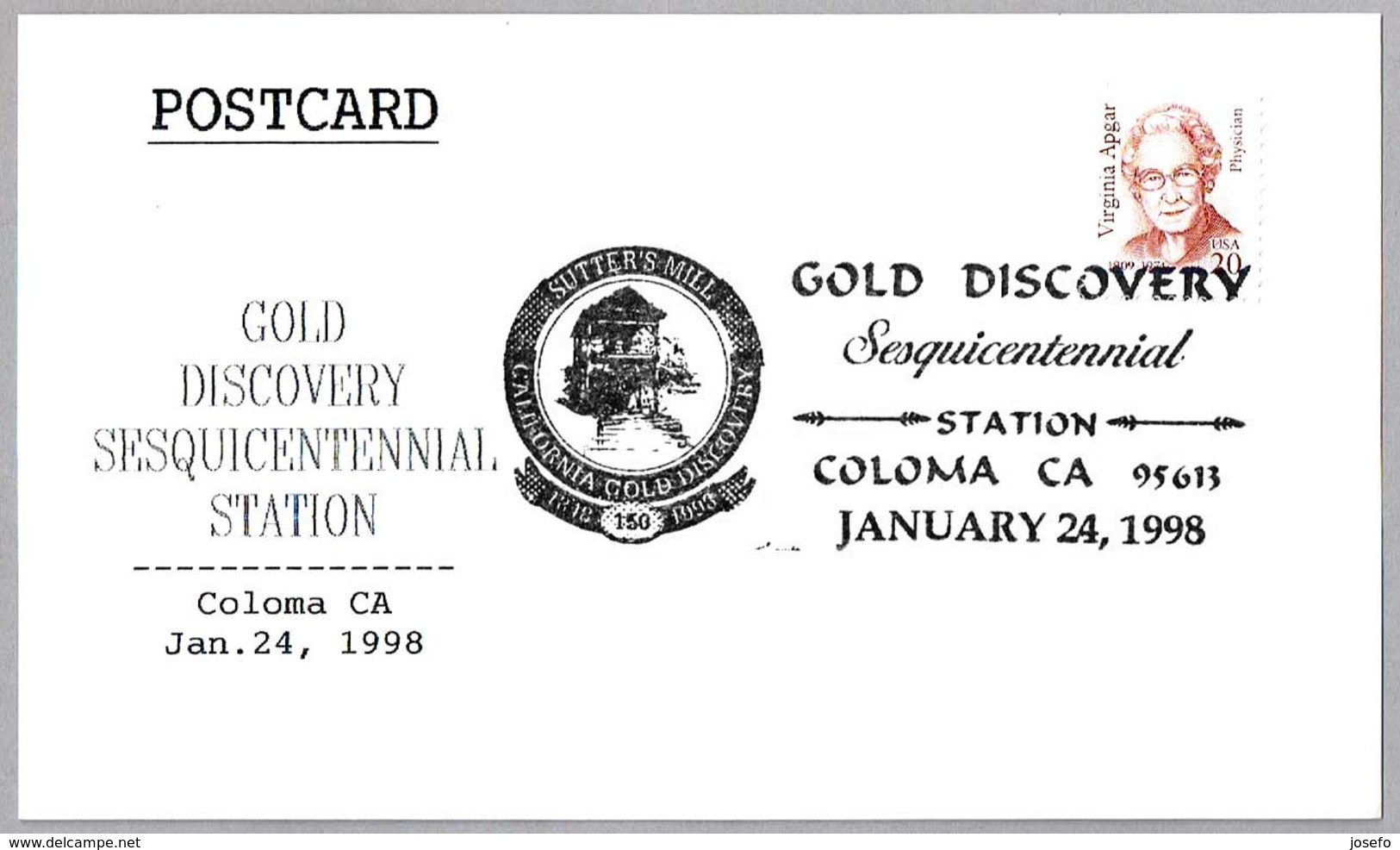 CALIFORNIA GOLD DISCOVERY - DESCUBRIMIENTO DE ORO. Coloma CA 1998 - Minerales