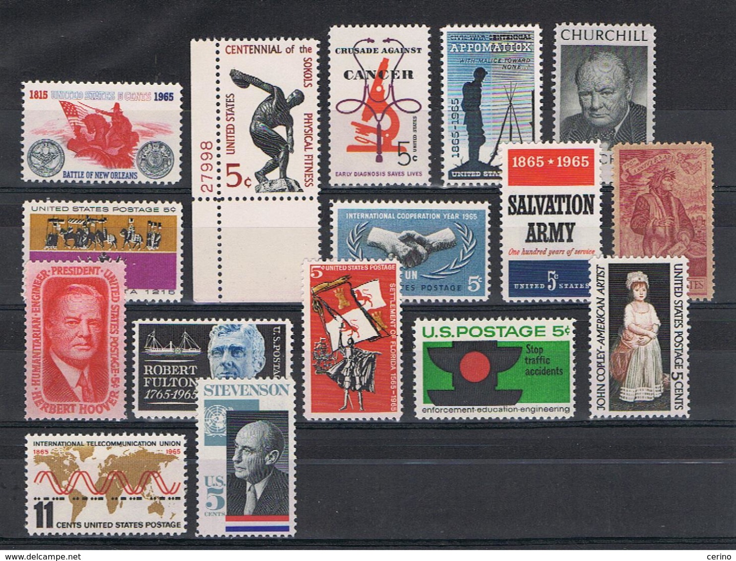 U.S.A.:  1965  COMMEMORATIVES  -   LOT  16  UNUSED  STAMPS  -  YV/TELL. 777//792 - Nuovi