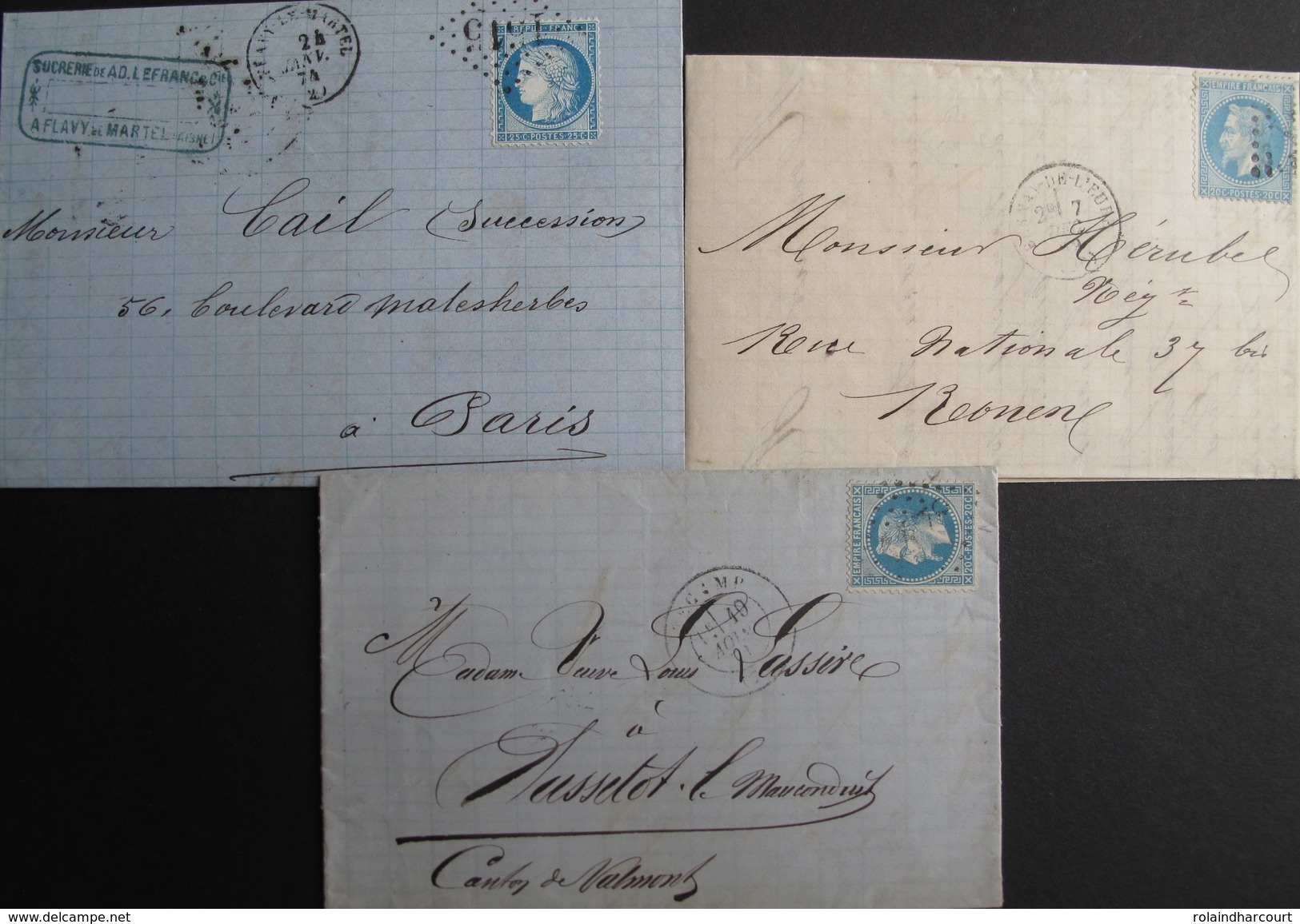 LOT R1861/628 - CERES N°60A + NAPOLEON III Lauré N°29B (3 LETTRES) - 1863-1870 Napoleon III With Laurels