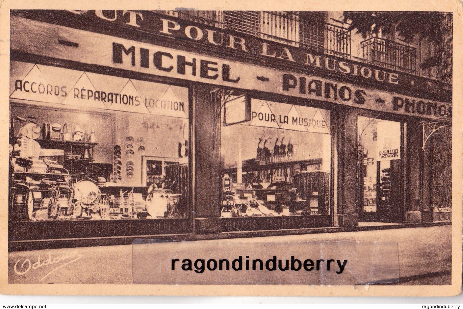 CPA - 38 - GRENOBLE - MICHEL TOUT POUR LA MUSIQUE - PIANOS, PHONOS 19, Boulevard Gambetta - CARTE RARE - 1950 - Grenoble