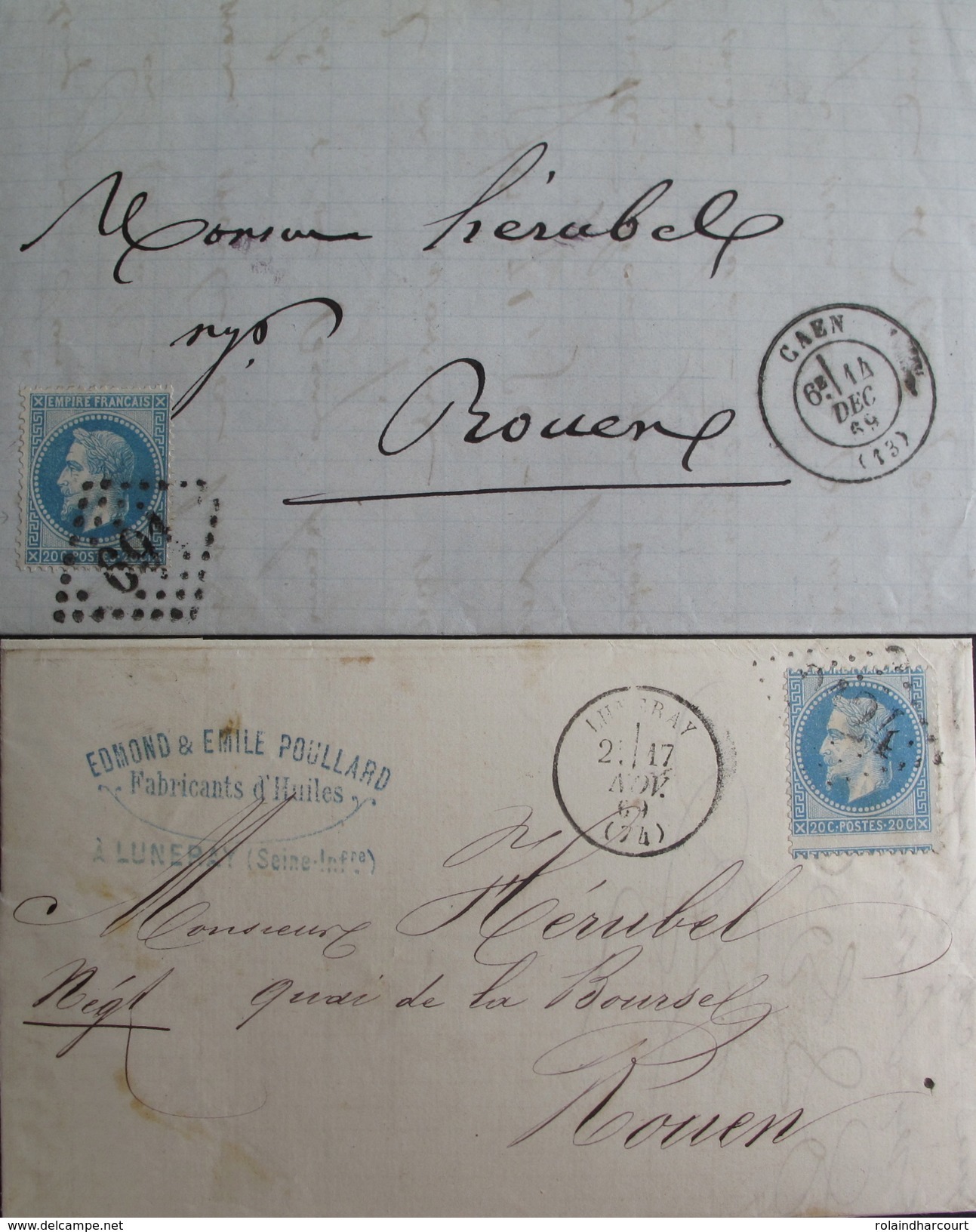 LOT R1861/636 - NAPOLEON III Lauré N°29B (2 LETTRES) PIQUAGE DECALE - 1863-1870 Napoleon III With Laurels