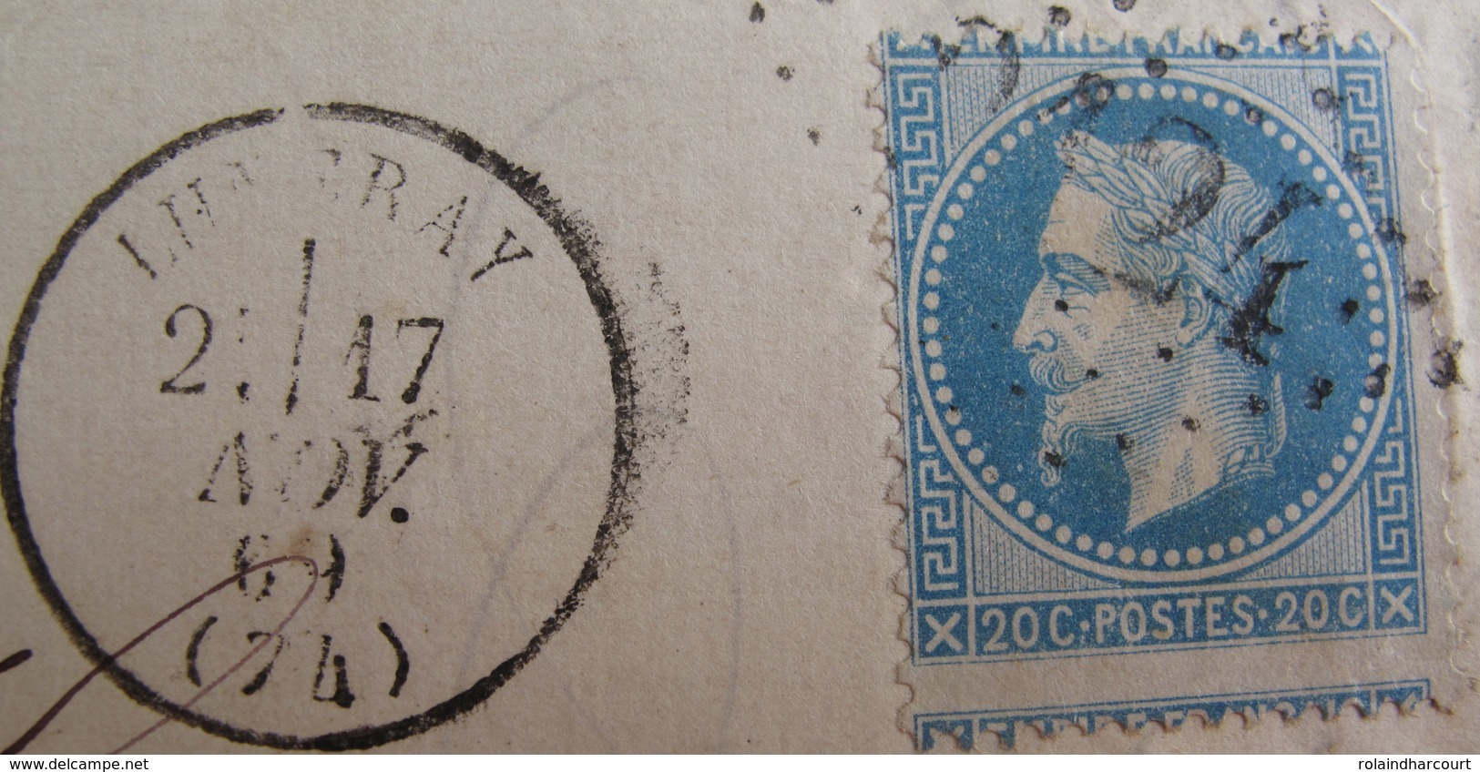 LOT R1861/636 - NAPOLEON III Lauré N°29B (2 LETTRES) PIQUAGE DECALE - 1863-1870 Napoleon III With Laurels