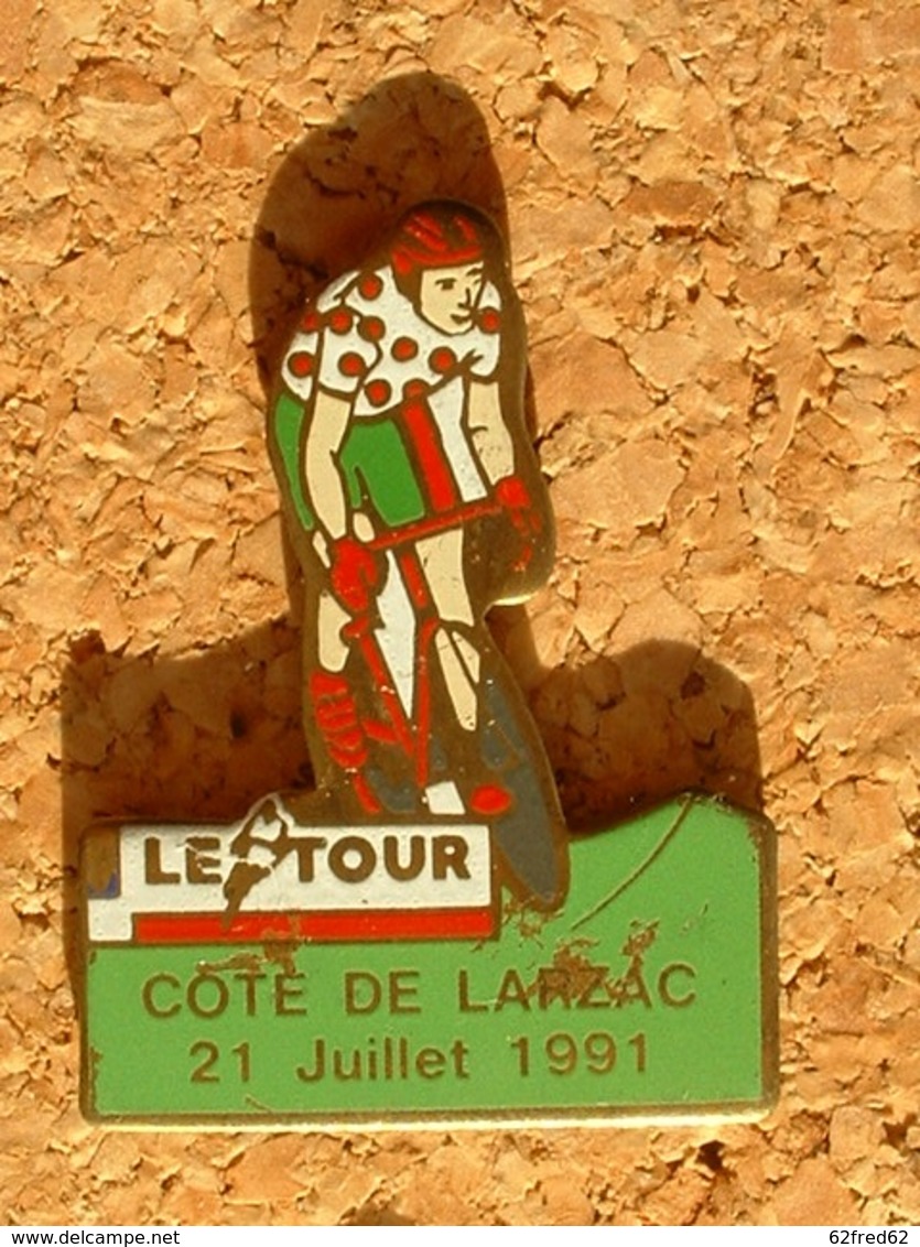 PIN'S CYCLISME VELO - LE TOUR DE FRANCE 1991  - COTE DE LARZAC  21 JUILLET 91 - Cyclisme