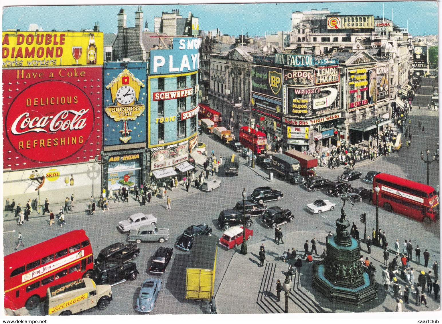 London: VW 1200 KÄFER/COX, ARMSTRONG-SIDDELEY SAPPHIRE, AUSTIN A40, A99, & FX, VAUXHALL VICTOR, VANS - Piccadilly Circus - Turismo