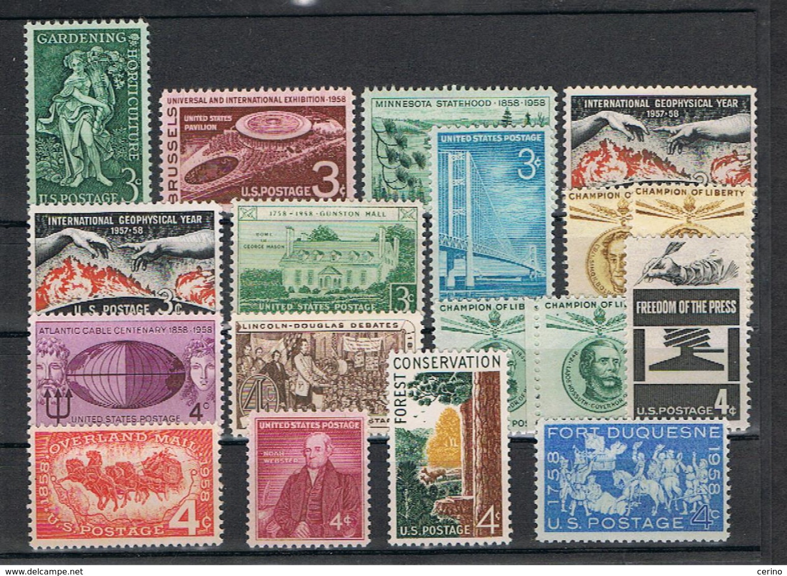 U.S.A.:  1958  COMMEMORATIVES  -  LOT  18  UNUSED  -  YV/TELL. 636//656 - Nuovi