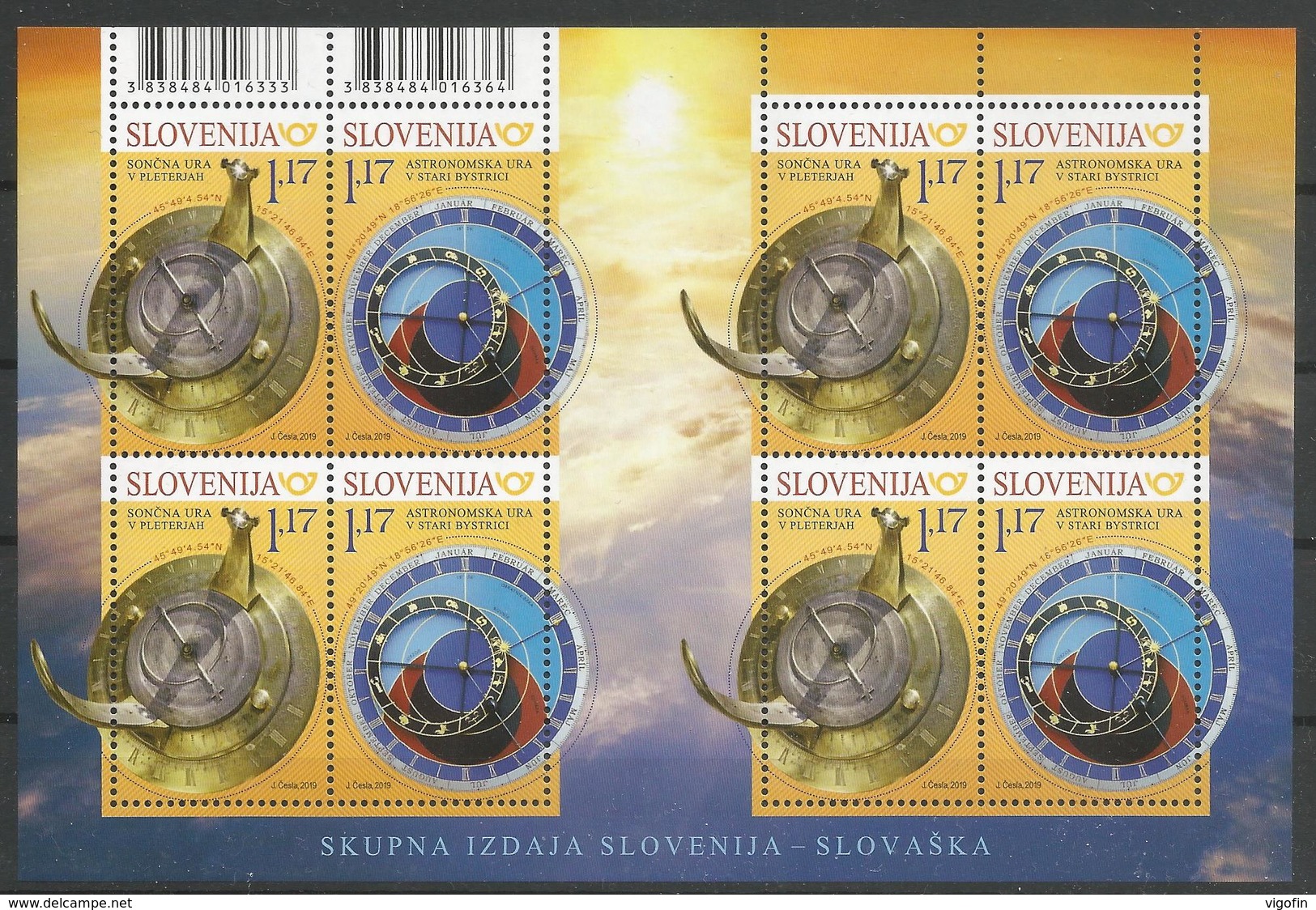 SI 2019-1355-6 JOINT ISSUES SLOVAKIA-SLOVENIA, SLOVENIA, MS MNH - Slowenien