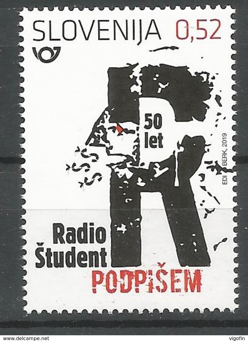 SI 2019-1357 RADIO STUDENT, SLOVENIA, 1 X 1v, MNH - Telekom