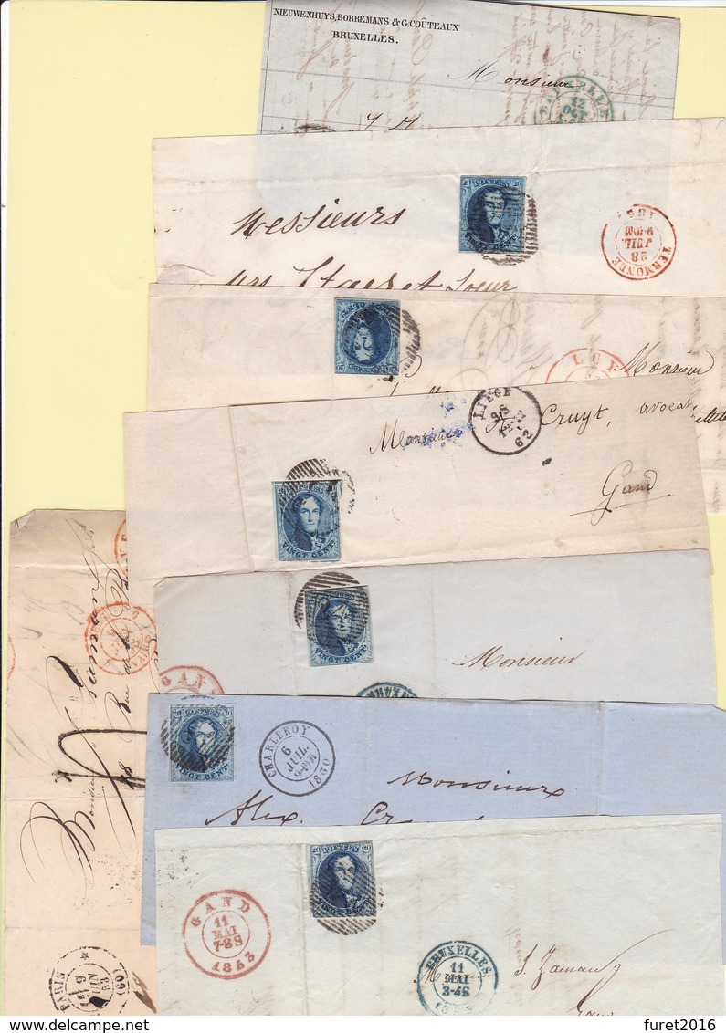 8 Fragments De Lettre Dont Un N° 4 - 1849-1865 Médaillons (Autres)