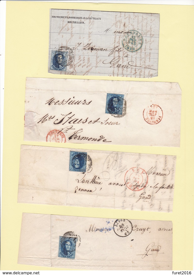 8 Fragments De Lettre Dont Un N° 4 - 1849-1865 Médaillons (Autres)