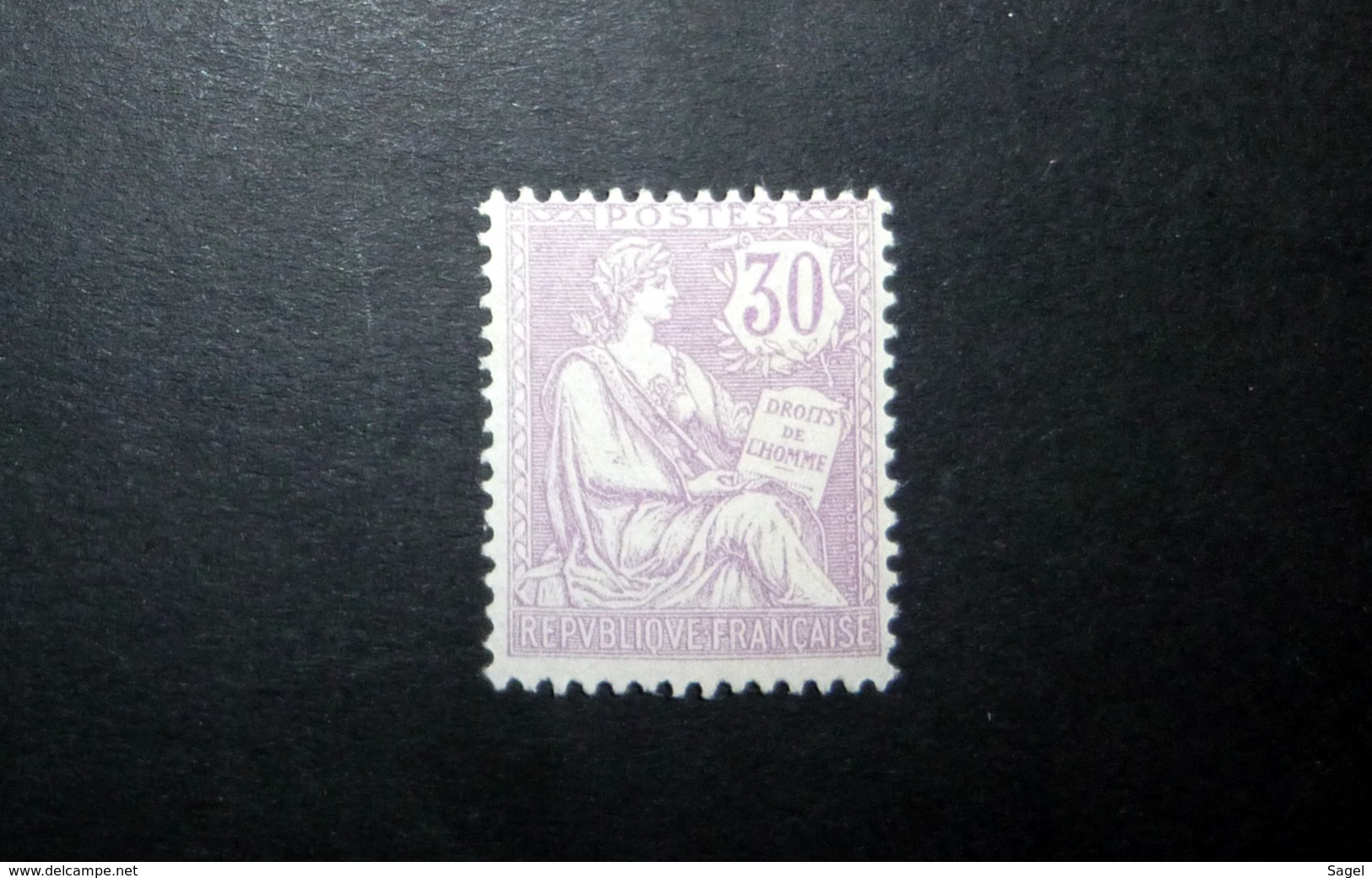 FRANCE 1902 N°128 * (MOUCHON RETOUCHÉ. 30C VIOLET) - 1900-02 Mouchon