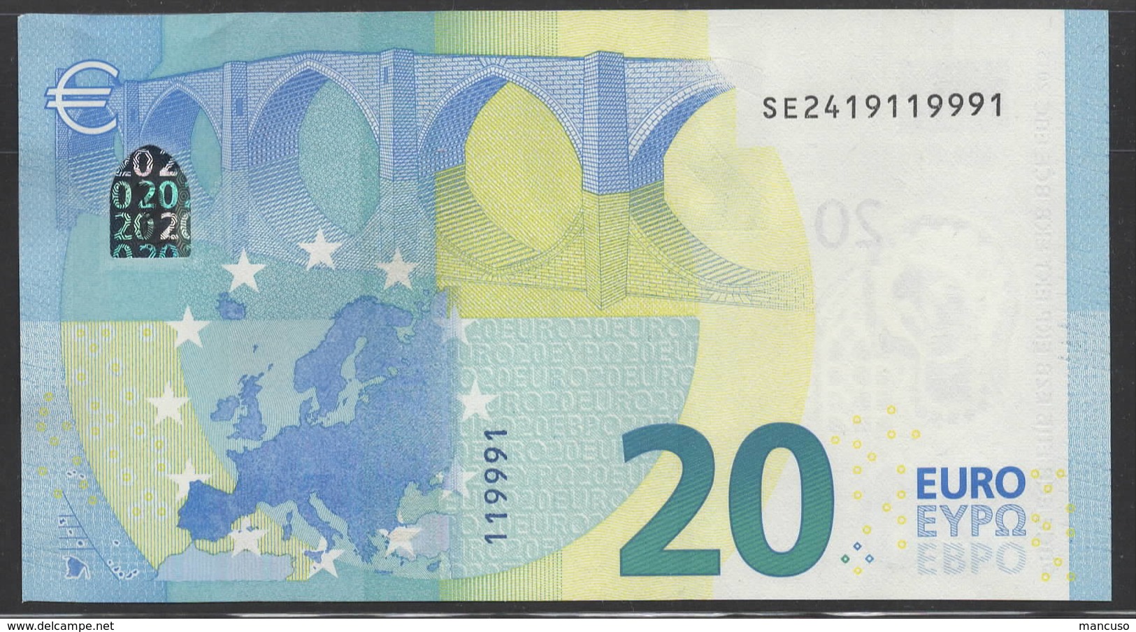 EURO 20  ITALIA S021  FINE NUMBER  UNC - 20 Euro
