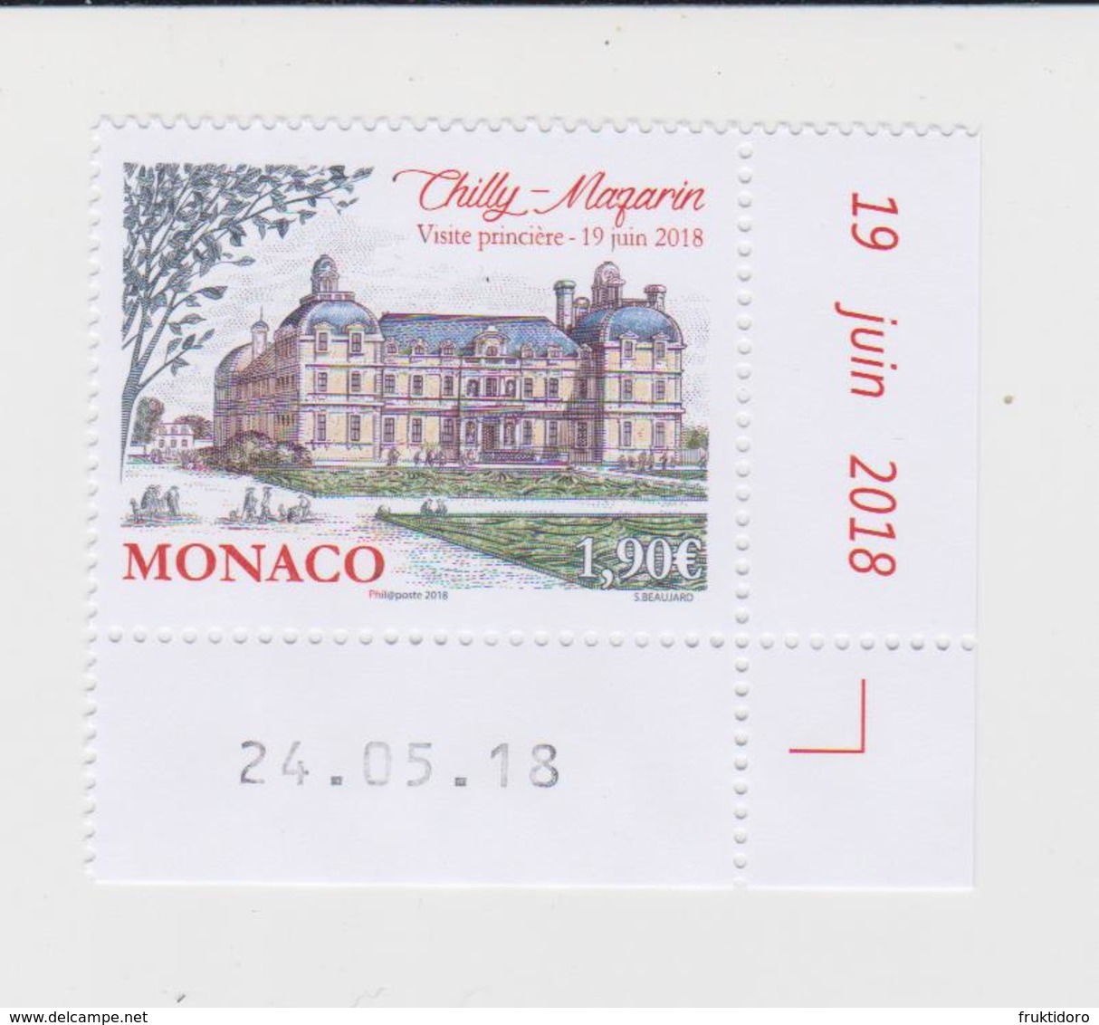 Monaco Mi 3402 Palaces - Visit Of Prince Albert To Chilly-Mazarin * * 2018 - Ongebruikt