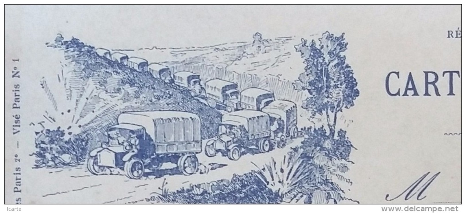 Carte De Franchise Militaire Illustrée Spéciale CONVOIS AUTOMOBILES Convoi De Camions - Lettres & Documents