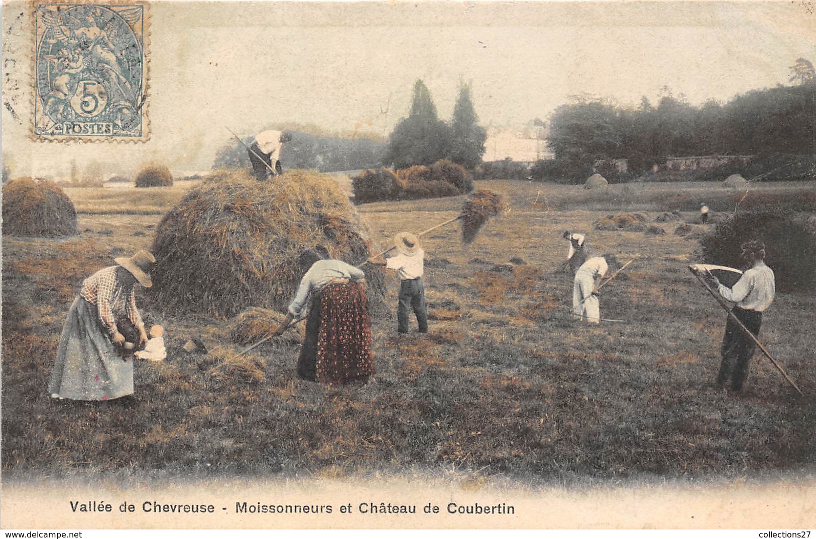 78-CHEVREUSE- VALLE DE CHEVREUSE- MOISSONNEURS ET CHATEAU DE COUBERTIN - Chevreuse