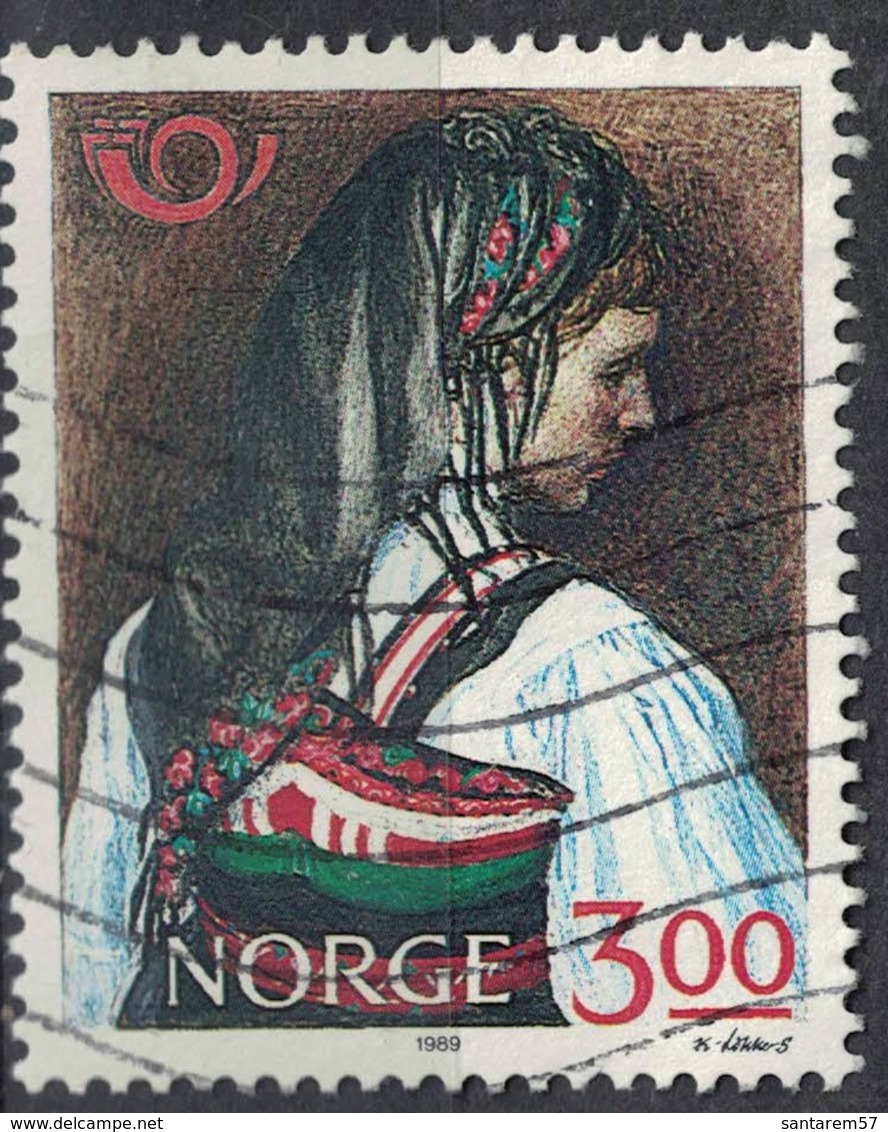 Norvège 1989 Oblitéré Used Femme De Setesdal Costume Typique SU - Oblitérés