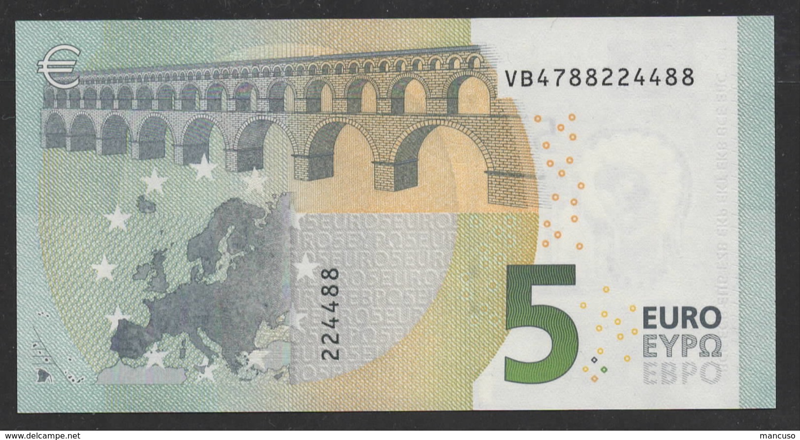 &euro; 5 SPAIN  VB V010 FINE NUMBER  DRAGHI  UNC - 5 Euro