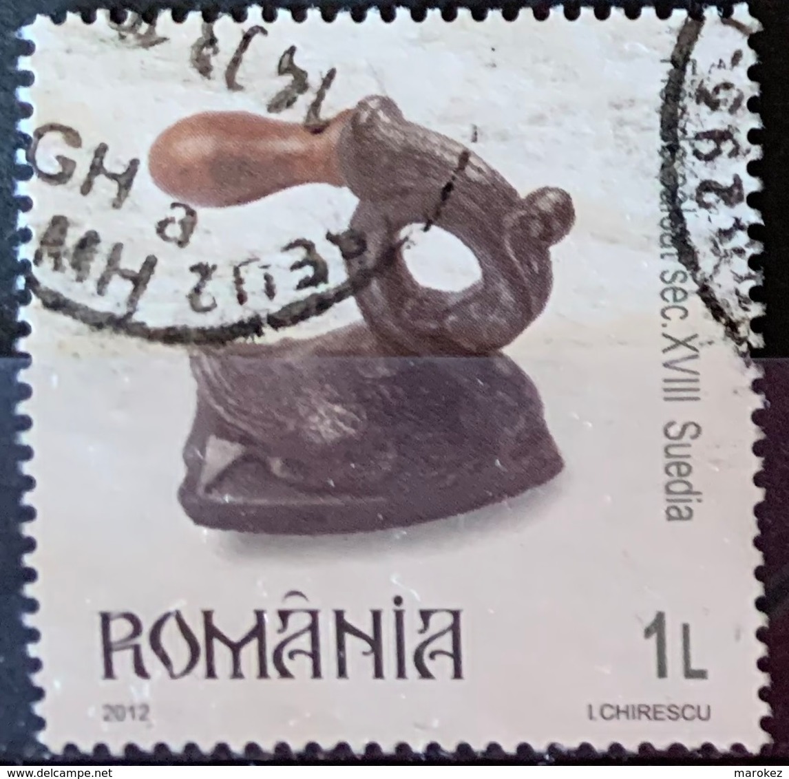 ROMANIA 2012 Cultural Heritage - Historic Clothes Irons Postally Used MICHEL # 6646A - Oblitérés