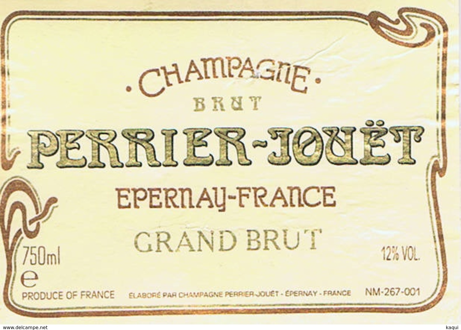 Etiquette Champagne PERRIER-JOUET Grand Brut - Champan