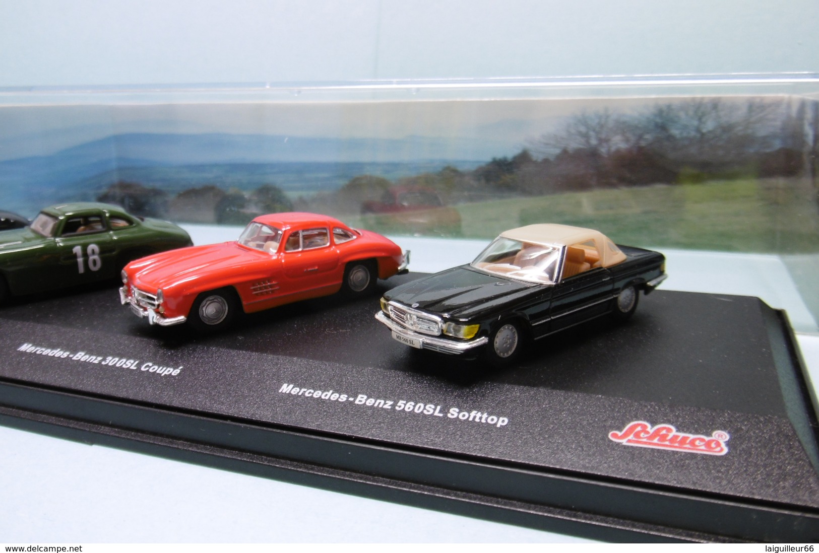 Schuco - Coffret 4 Voitures MERCEDES BENZ 300SL Cabrio + Carrera Panamericana Coupé + 560SL Softtop 1/72 - Echelle 1:72