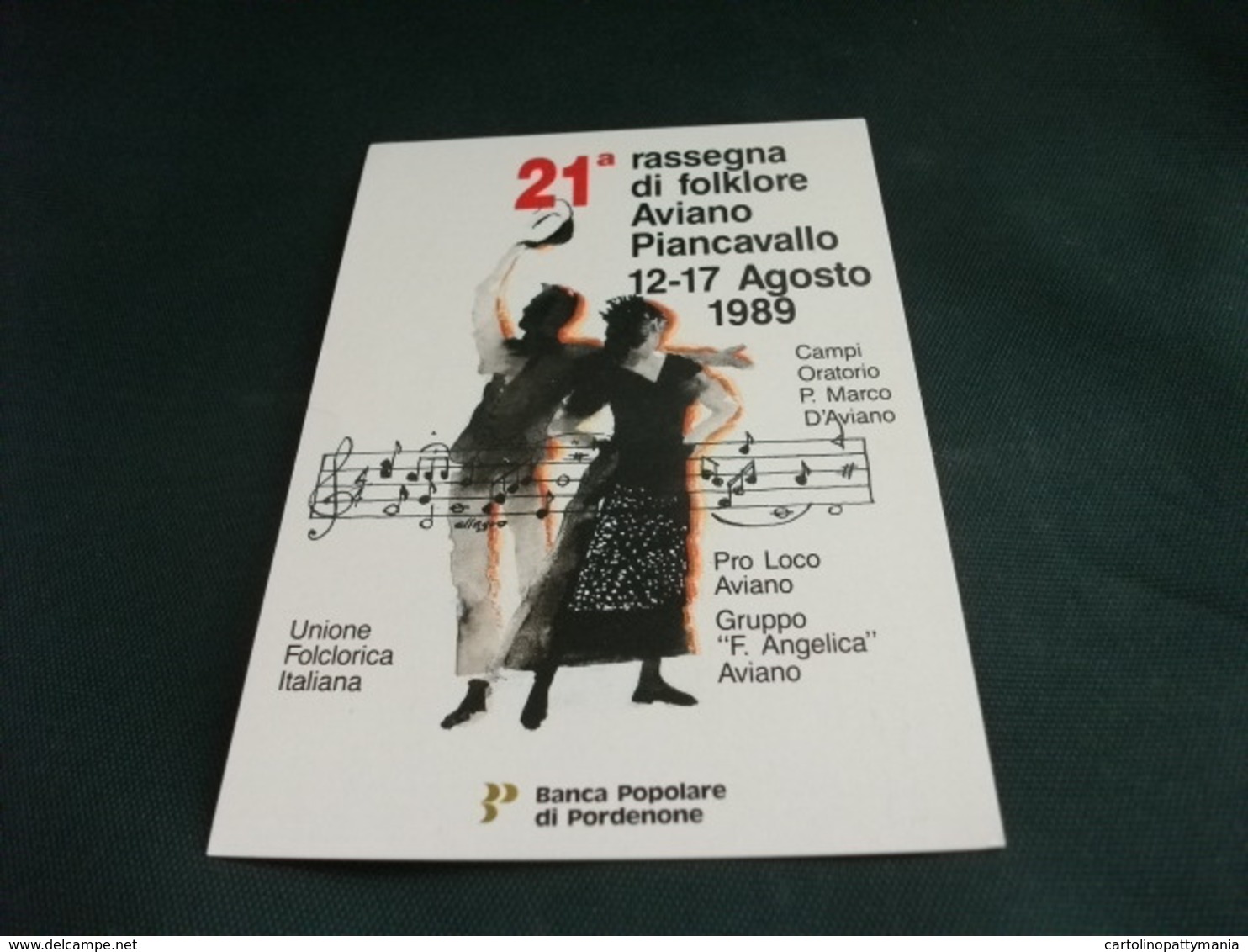 COSTUME COSTUMI 21° RASSEGNA FOLKLORE AVIANO PIANCAVALLO 1989 SPARTITO MUSICALE GRUPPO F. ANGELICA - Danze