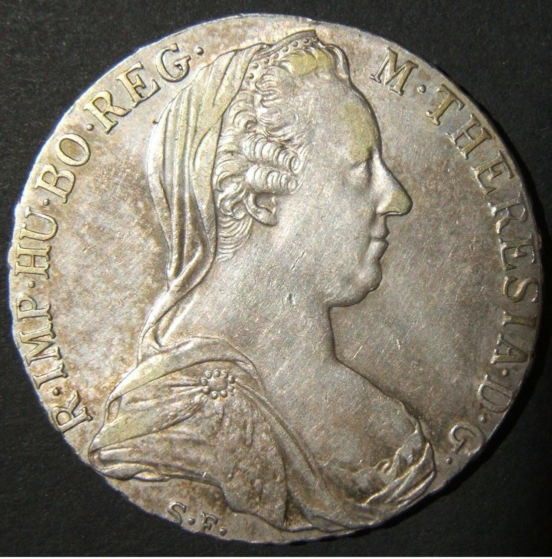 Austrian Maria Theresa Silver Thaler Restrike Var. Coin, 1780 S.F., No Rim Frame - Albania