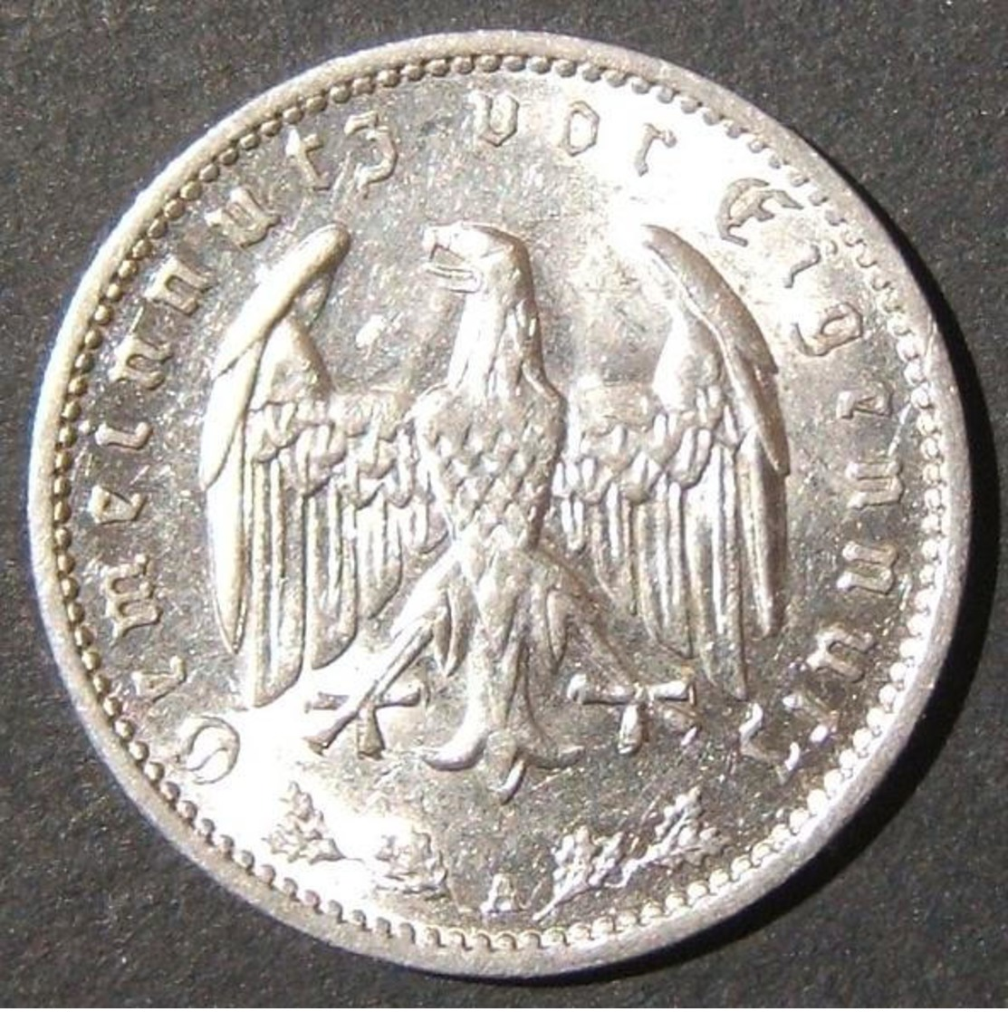 Nazi Germany 2x High-grade Silver Reichsmarks Coins 1934A UNC & 1938G BU; KM# 78 - Albanie