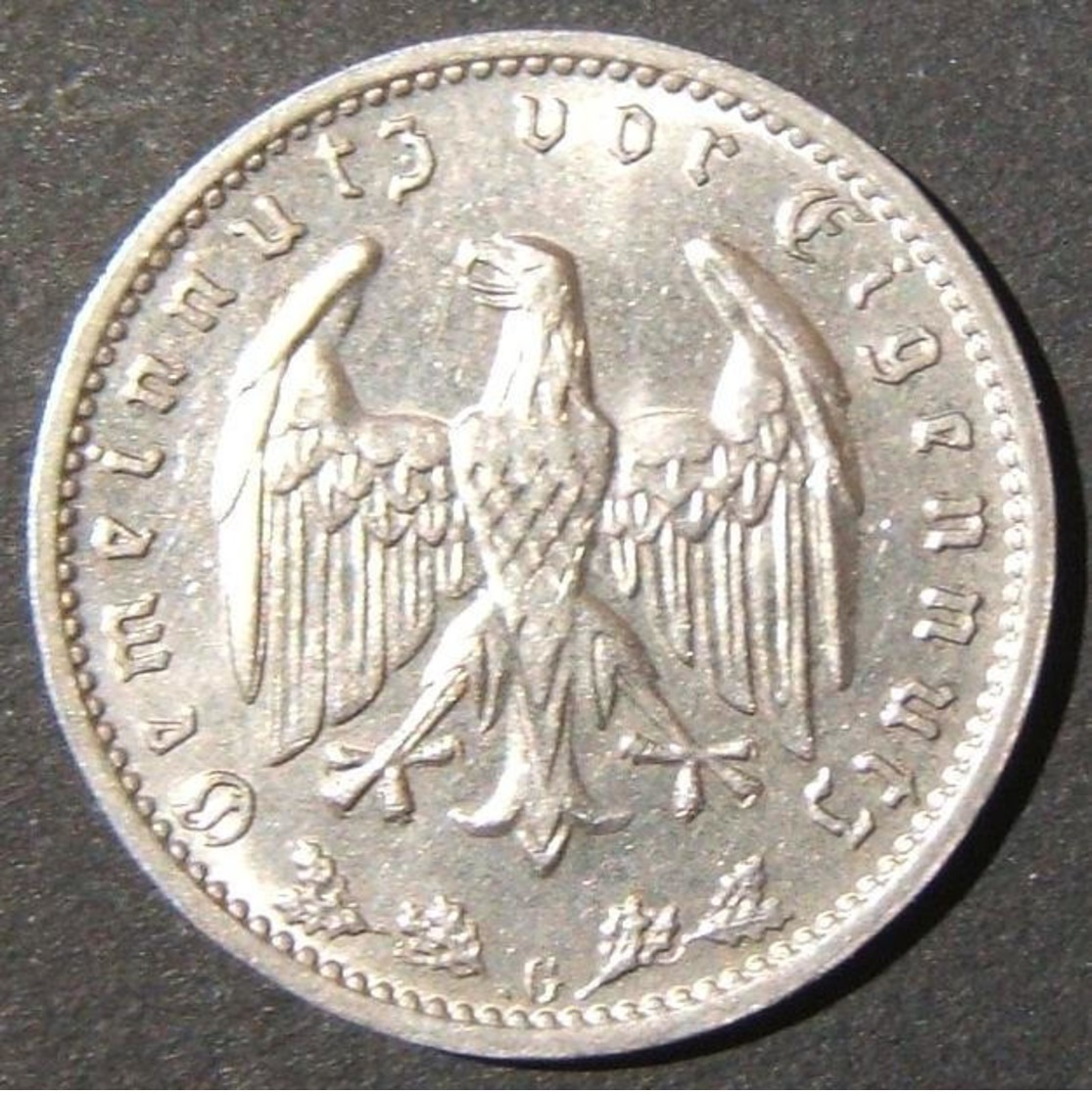 Nazi Germany 2x high-grade silver Reichsmarks coins 1934A UNC & 1938G BU; KM# 78