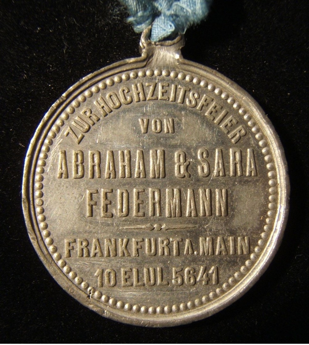 Germany Biblical Themed Judaica Abraham & Sara Federmann Wedding Medal 1881 - Autres & Non Classés