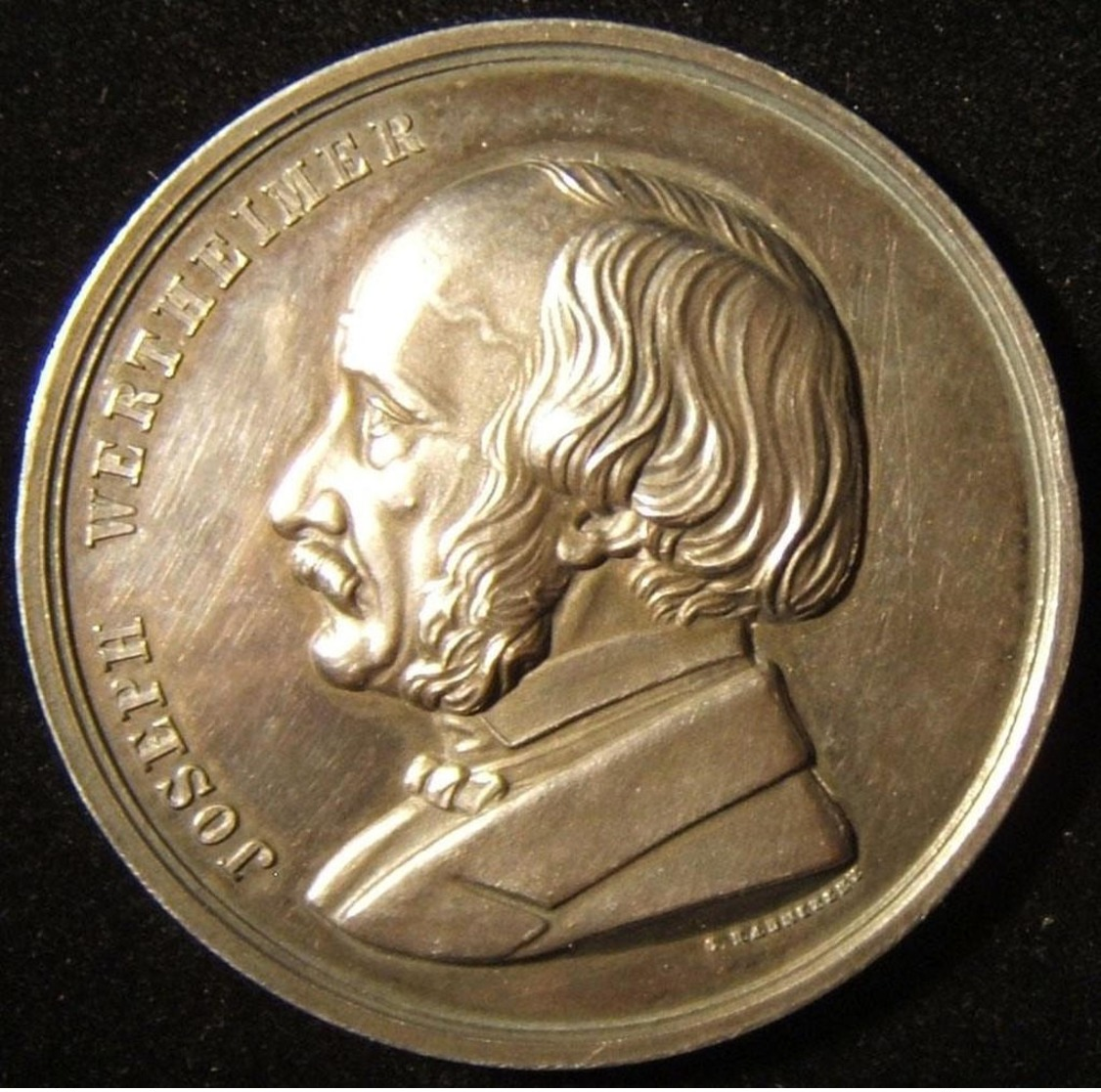 Austrian Joseph Wertheimer Silver Judaica Medal By Carl Radnitzky, 1867 BU - Autres & Non Classés