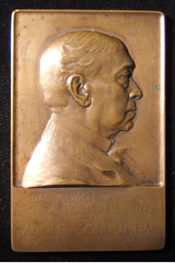 Austrian Adolf Von Sonnenthal Birthday Judaica Plaque By Ede Telcs, 1904 - Autres & Non Classés