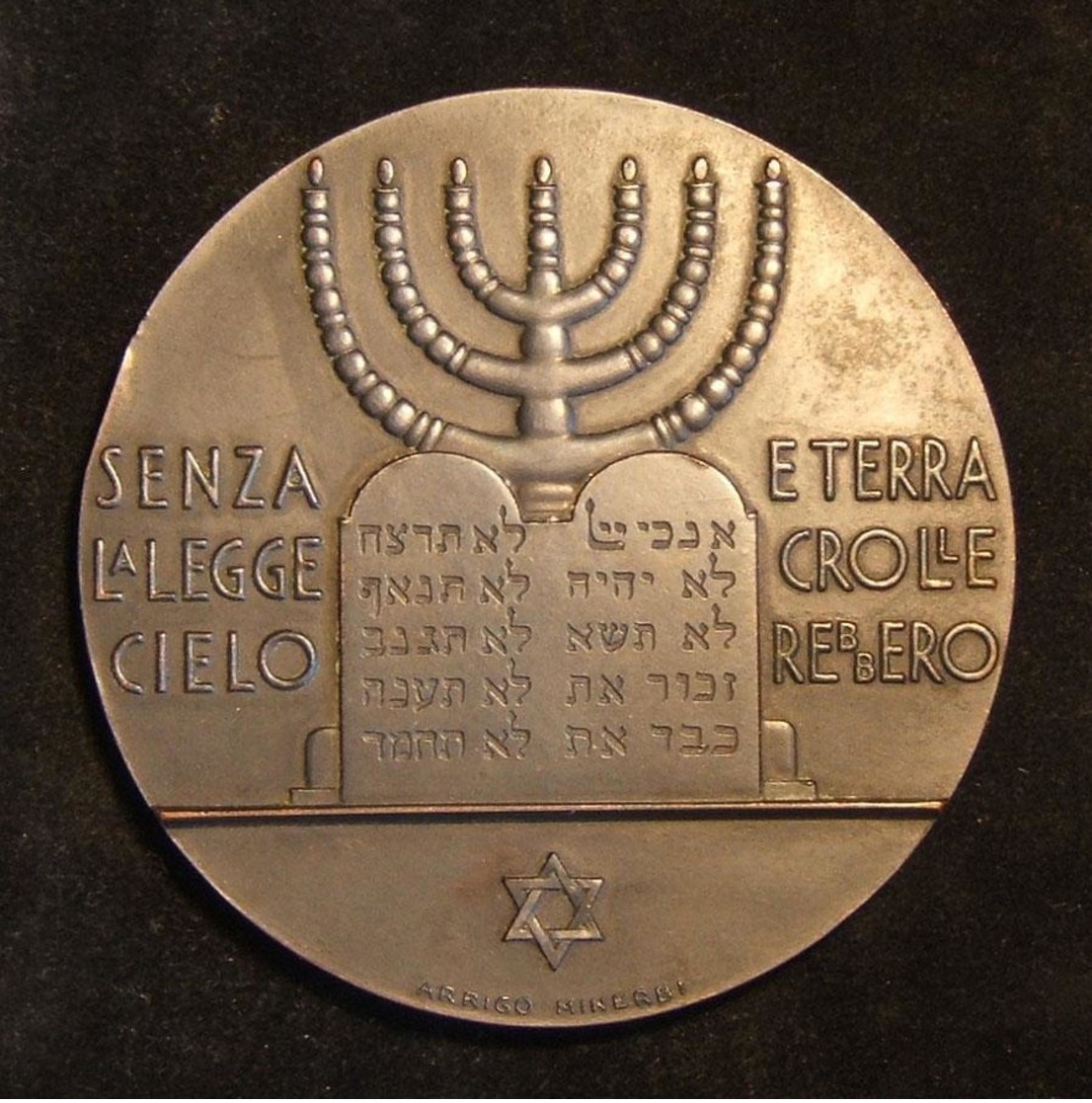 Italian Jewish Communities Act Judaica Medal To King/Mussolini By A Minerbi 1930 - Autres & Non Classés