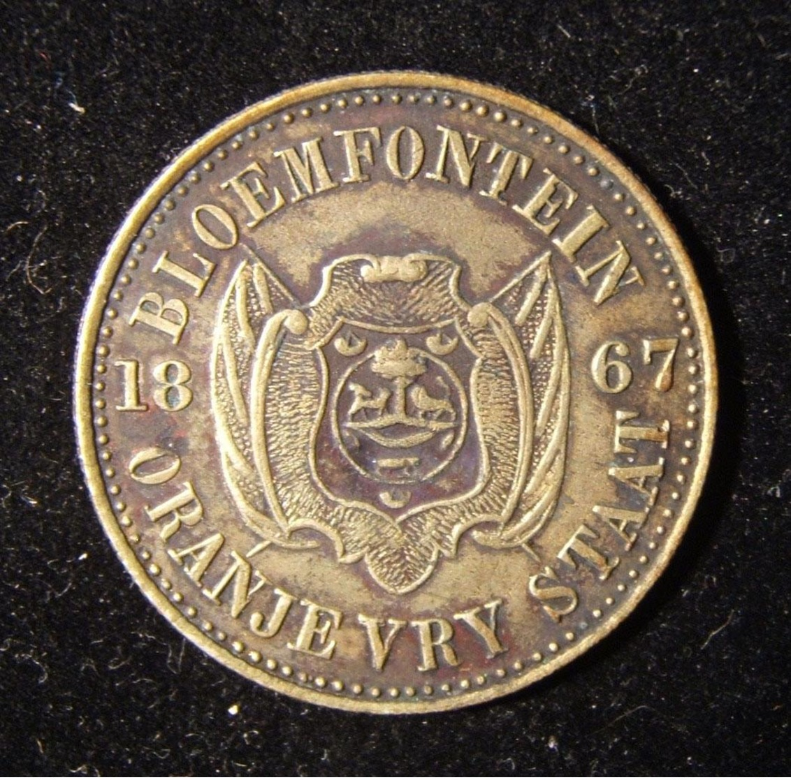 South African 2 Shilling Daniel & Hyman Jewish Merchant Token, Bloemfontein 1867 - Autres & Non Classés